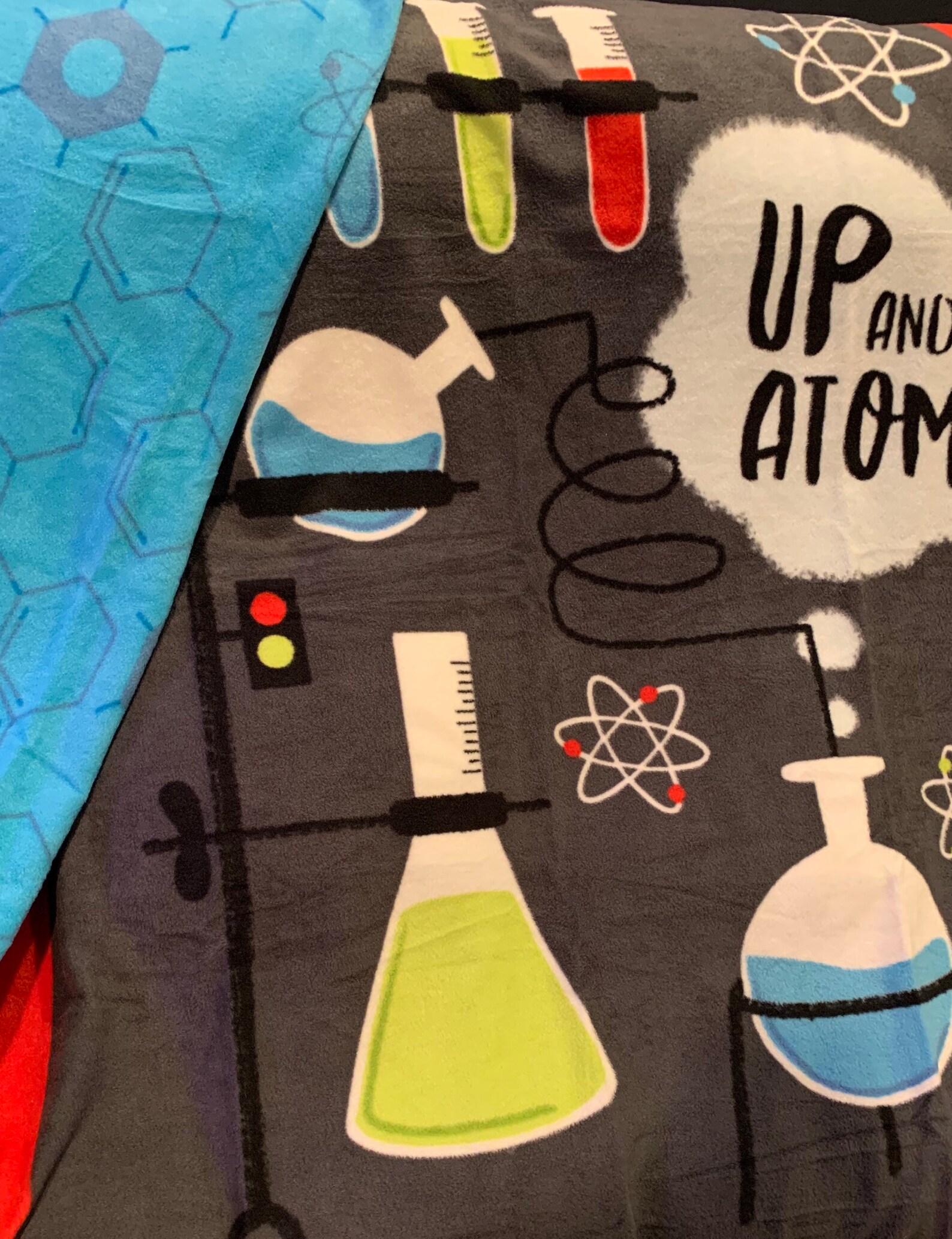 Up and Atom Science Fleece Blanket Boys Science Blanket Hand Etsy