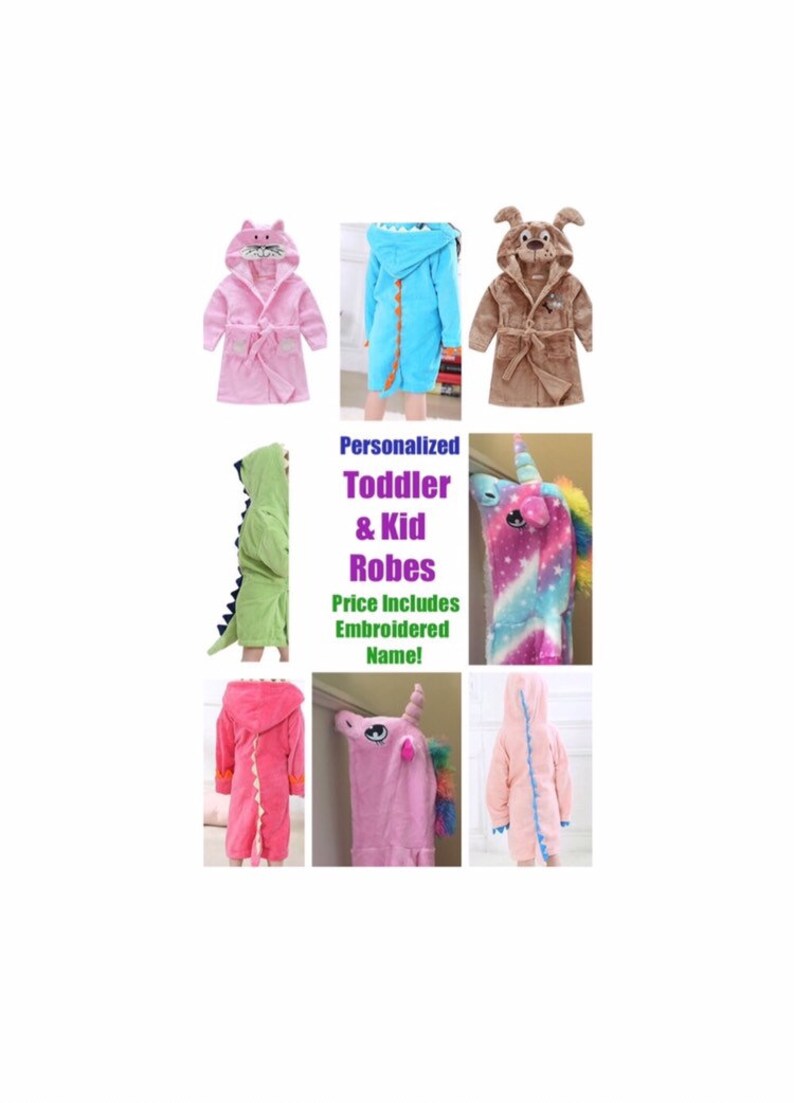 Toddler and Kids Robes Bath Robes Personalized Bath Robes Etsy