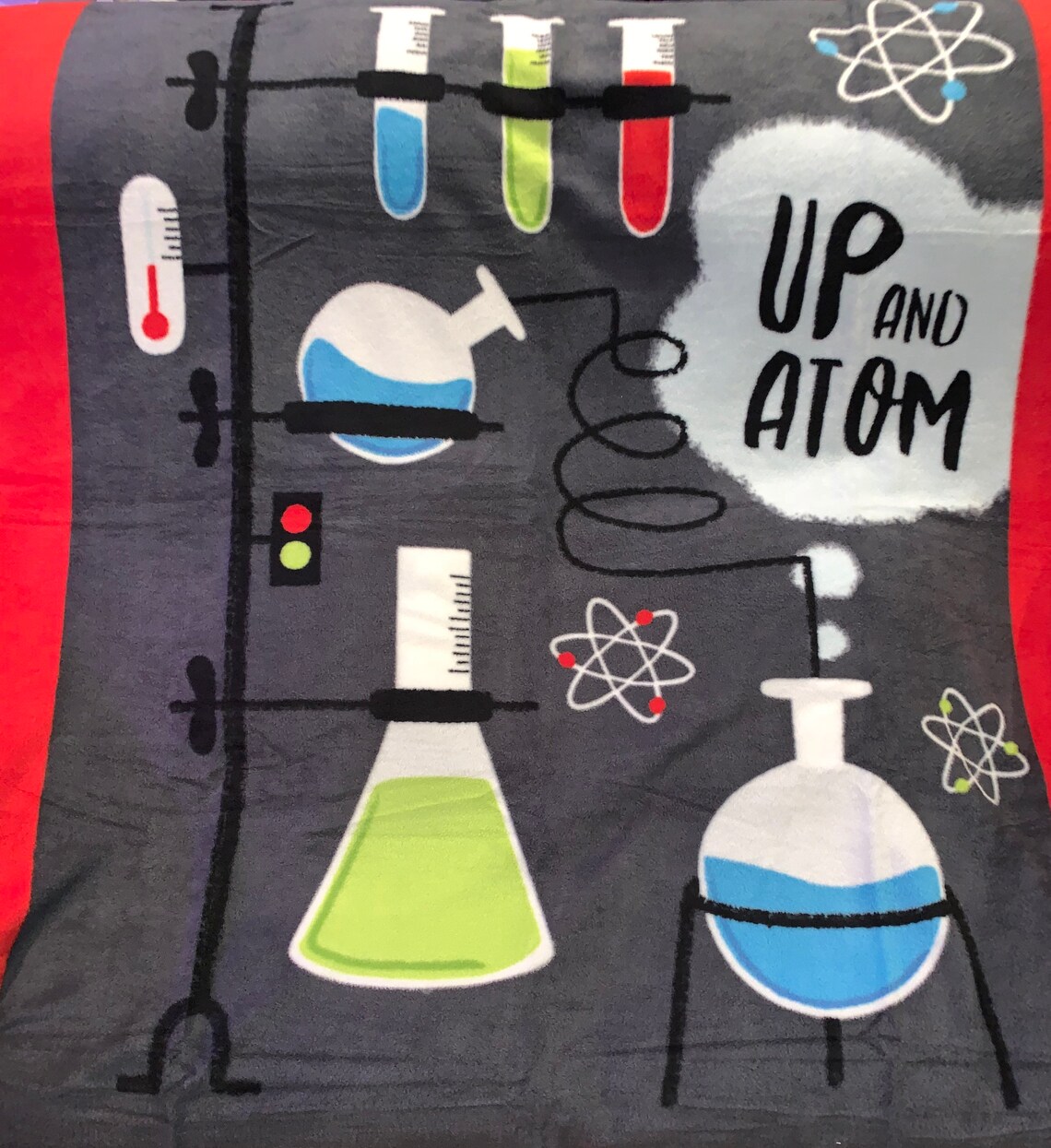 Up and Atom Science Fleece Blanket Boys Science Blanket Hand Etsy