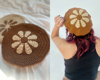 PATTERN || Crochet Funky Floral Beret