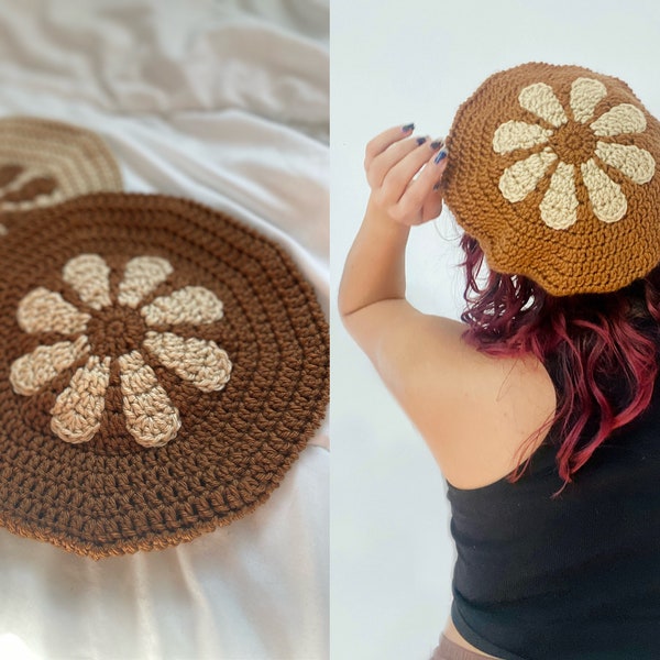 MODÈLE || Crochet Funky Floral Béret