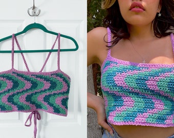 PATTERN // Crochet Wavy Psychedelic Tank Top (BEGINNER)