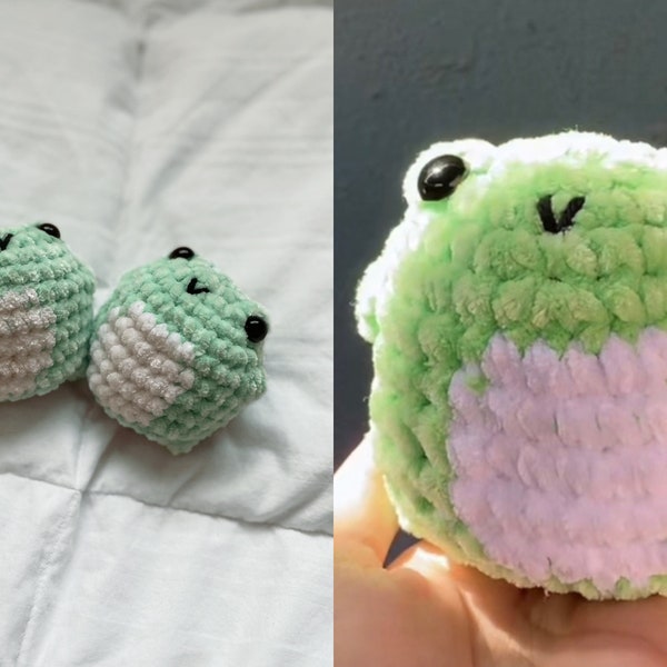 CUSTOM Crochet Frog Plush, Stuffed Animal, Plushie - Multiple Colors Available - Soft and Cuddly, Cute and Adorable