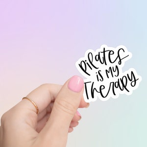 Pilates is my Therapy Sticker | Pilates Stickers, Vinyl Decal, Water Bottle Sticker, Fitness Stickers, Yoga, Tumbler Sticker, Laptop Decal
