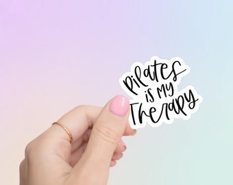Pilates is my Therapy Sticker | Pilates Stickers, Vinyl Decal, Water Bottle Sticker, Fitness Stickers, Yoga, Tumbler Sticker, Laptop Decal