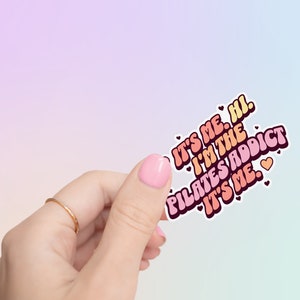 Hi Its Me | Pilates Stickers, Vinyl Decal, Water Bottle Sticker, Fitness Stickers, Yoga, Tumbler Sticker, Laptop Decal, Retro, Cute