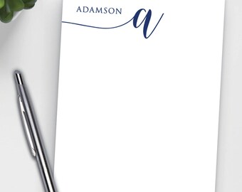 Personalized Notepad | Custom Stationery Gift | Personalized Memo Pad for Home or Office: Large initial