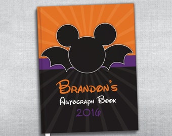 Halloween Disney autograph book. Personalized journal.