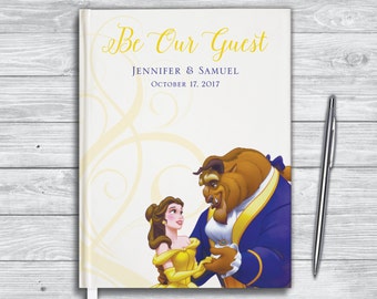 Disney Wedding Guest Book. Beauty and the Beast journal. Be our guest.