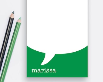 Personalized Notepad | Custom Stationery Gift | Personalized Memo Pad for Home or Office: Speech Bubble