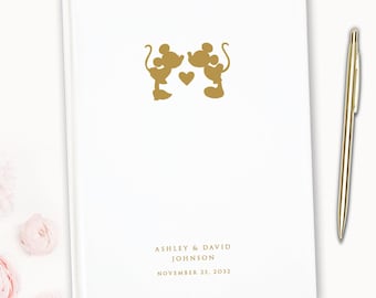 Disney Wedding Guest Book: Mickey Minnie Heart