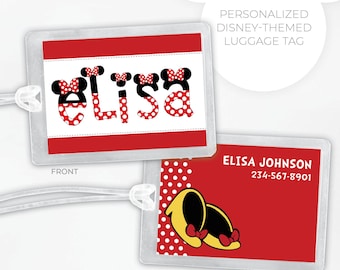 Disney Luggage / Bag Tag: Minnie Font