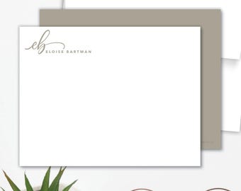 Personalized Stationery / Notecards: Elegant Initials