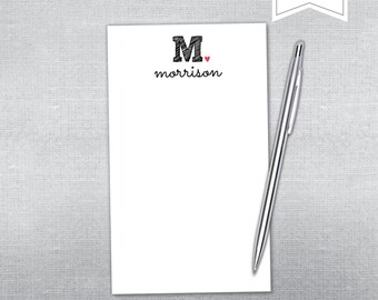 initial notepad etsy