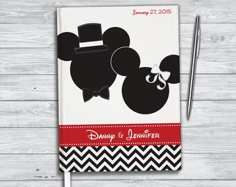 Disney Wedding Guest Book. Disney honeymoon journal. Personalized journal.