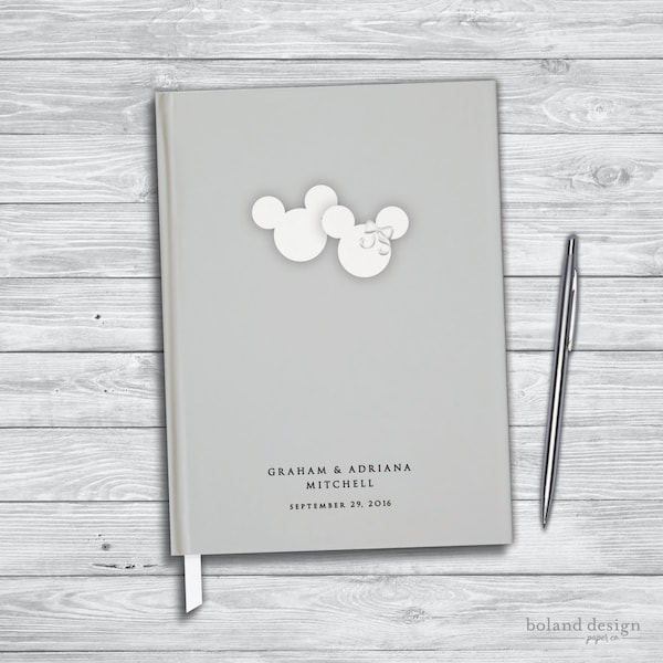 Disney Wedding Guest Book. Disney honeymoon journal. Personalized journal.