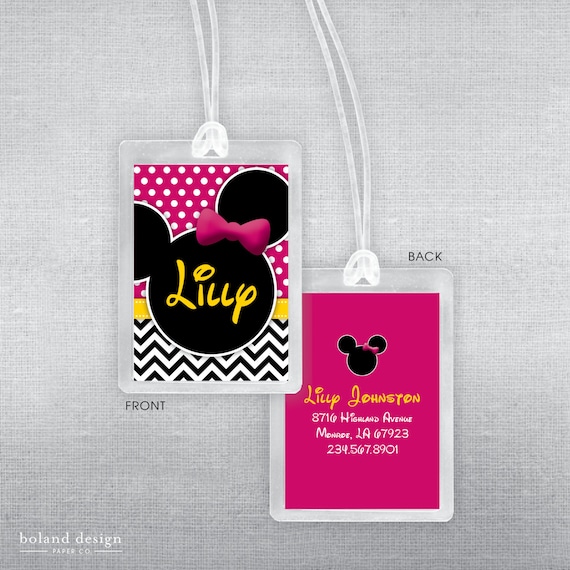 Disney Luggage Tag. Disney Bag Tag. Etsy