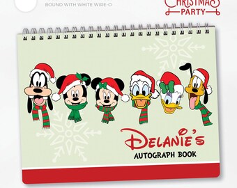 Personalized Disney Christmas Autograph Book | Character Signature Book | Mickey's Very Merry Christmas Party