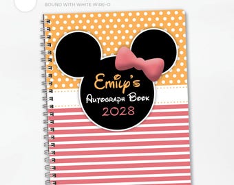 Disney Autograph Book: Minnie Polka Dots + Stripes