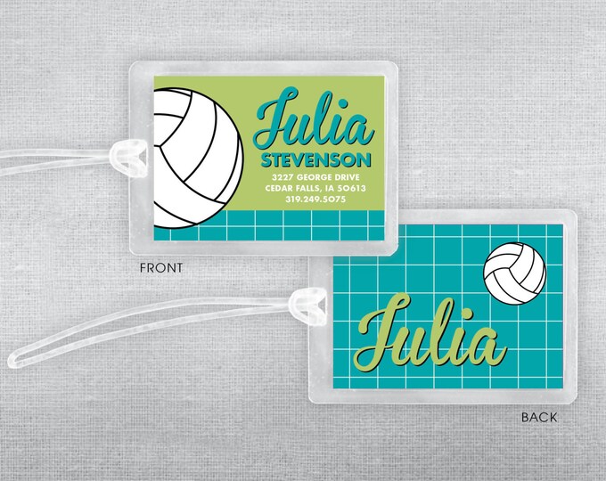 Volleyball Bag Tag. Volleyball Luggage Tag. Volley Ball. Etsy