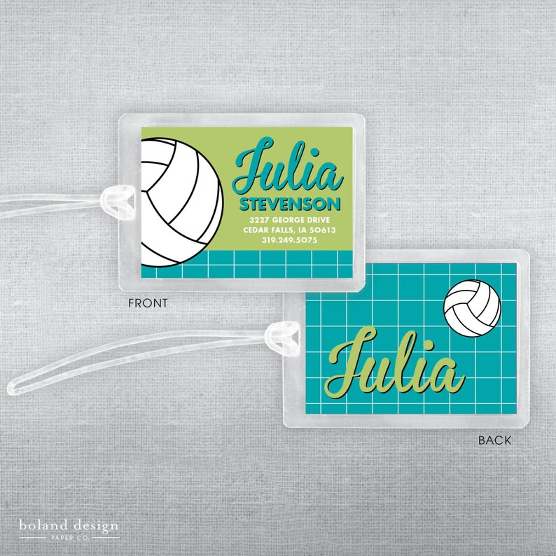 Volleyball Bag Tag. Volleyball Luggage Tag. Volley Ball. | Etsy