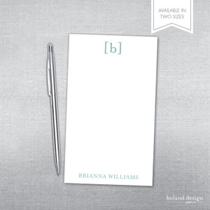 Initial and parentheses notepad. Personalized Notepad. Teacher gift. Gift.