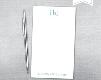 Initial and parentheses notepad. Personalized Notepad. Teacher gift. Gift.