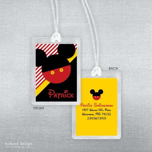 Disney Luggage Tag. Disney Bag Tag. Etsy