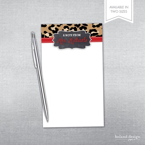 Personalized Teacher Notepad School Notepad Teacher Gift Etsy