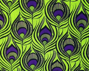 4 Colors, Big Peacock Feather Pattern on Heavy Stretch Polyester Spandex Fabric - 58 to 60 Inches Wide - By the Yard or Bulk