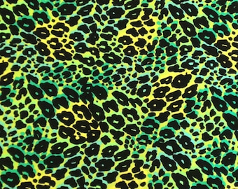 Bright Multi-Color Cheetah on Heavy Stretch Nylon Spandex Fabric - 58 to 60 | Fabric For Us |