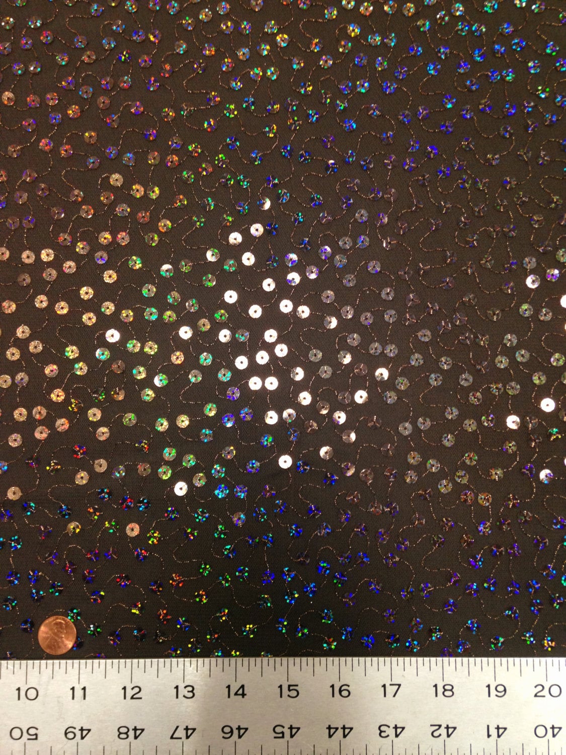 6mm Big Holographic Sequins on Brown See Through Polyester | Etsy