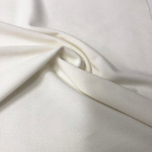 Polyester Spandex Off White 2 Way Stretch Fabric by the Yard