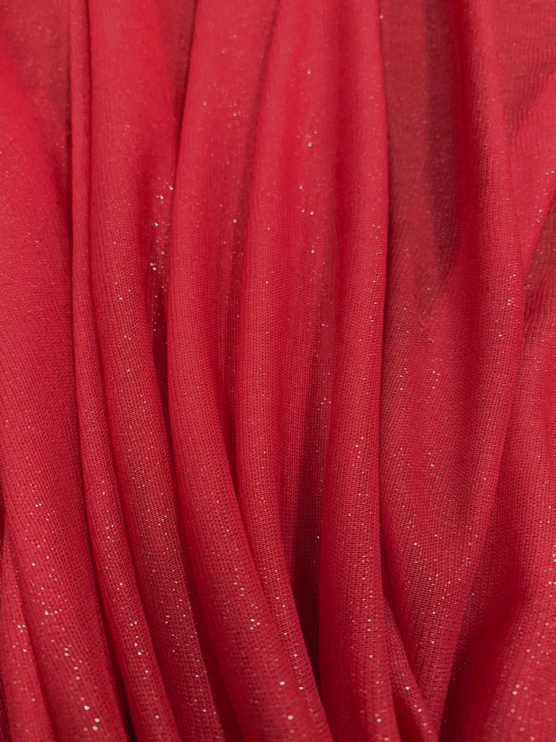 Polyester Stretch Triple Mesh See-Through w/Glitter Fabric by The Yard/Bulk image 6