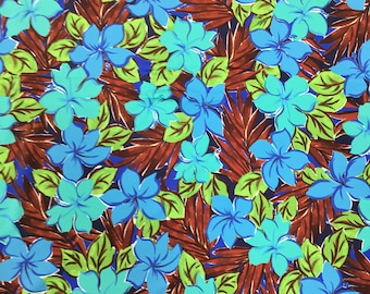 Hawaiian Floral Design Medium Weight 4 ways Stretch Fabric