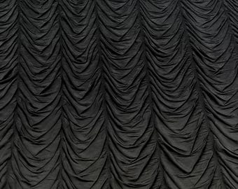 Tissu double maille polyester élasthanne stretch noir goutte - 48 à 50 pouces de large | Tissu pour nous |