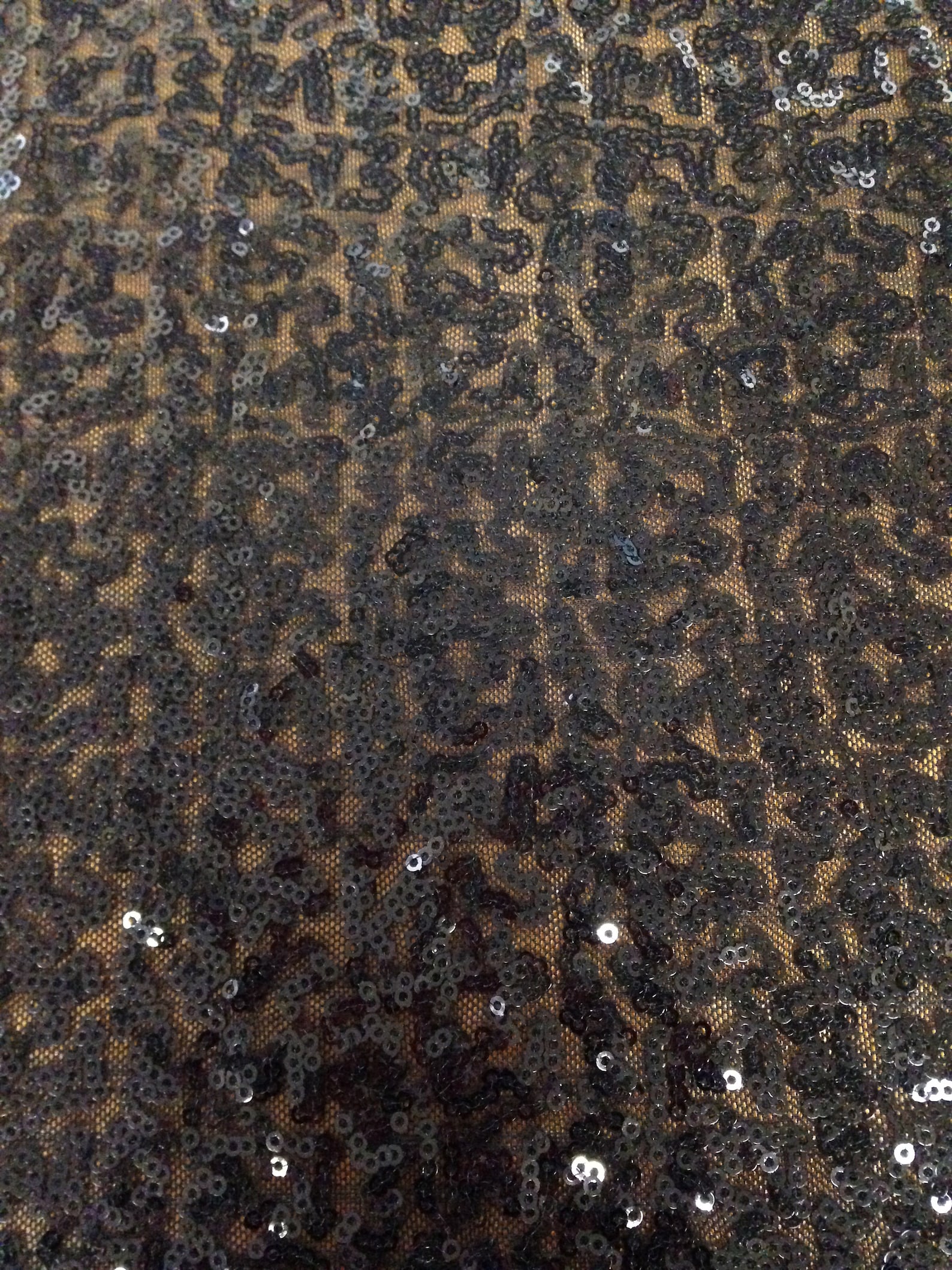Micro Sequins 3mm Black Mini Micro Sequins Swirl Pattern on Stetch Nylon Mesh Fabric ...