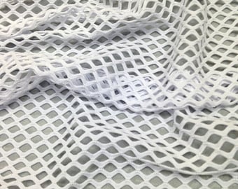 Small Fish Net Mesh 0.4 Inch Diamond Mesh Stretch Polyester Spandex Fabric - 58 to 60 Inches Wide - By the Yard