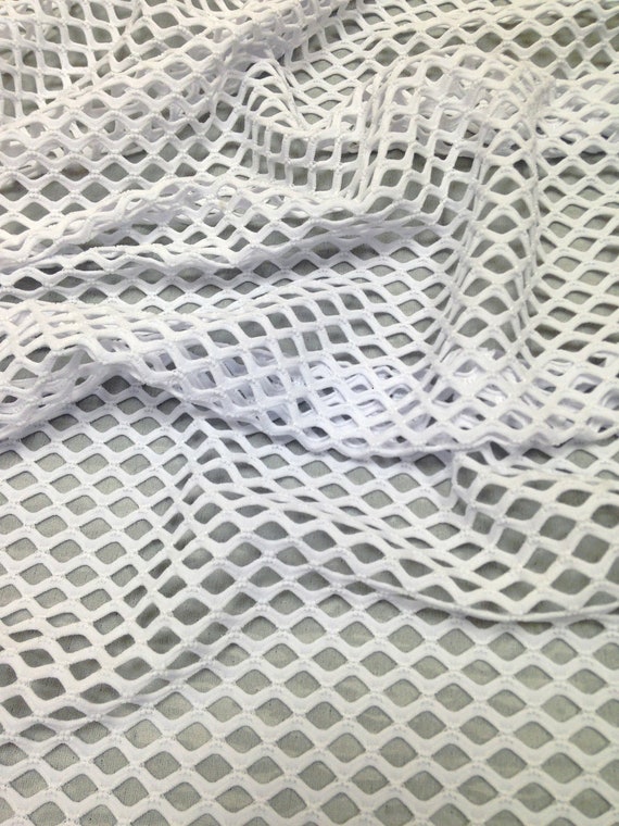 Small Fish Net Mesh 0.4 Inch Diamond Mesh Stretch Polyester Spandex Fabric  - 58 to 60 Inches Wide - By the Yard
