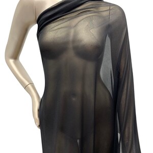 Polyester Stretch Triple Mesh See-Through w/Glitter Fabric by The Yard/Bulk N-148-S Black
