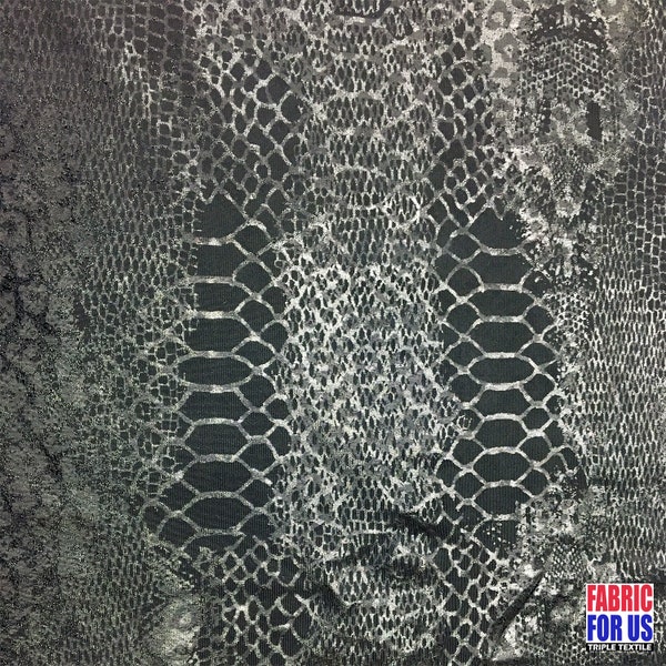 Snake Skin Black Tone on Tone Stretch Poly-Spandex Fabric 58" Wide