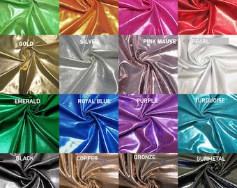 18 COLORS, Nylon Ways Stretch Shiny Mystic Finger Foil Fabric Design 58  to 60 Inches Wide
