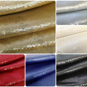 3mm Micro Mini Paillettes Mates sur Tissu Spandex Polyester Stretch - 56 à 58 Pouces de Large - par verge ou en Vrac