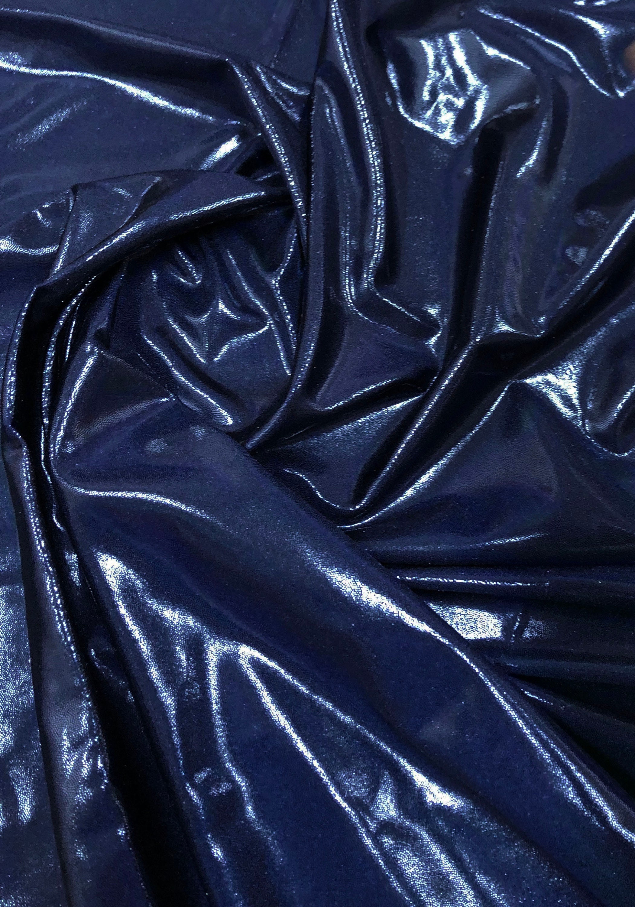  Shiny Finger Foil 4-Way Stretch Heavy Nylon Spandex Fabric ( Black)