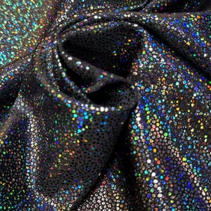 6 COLORS, Holographic Shiny Pebble Foil on Heavy Stretch Nylon Spandex Fabric - 58 to 60 Inches Wide - By the Yard/Bulk