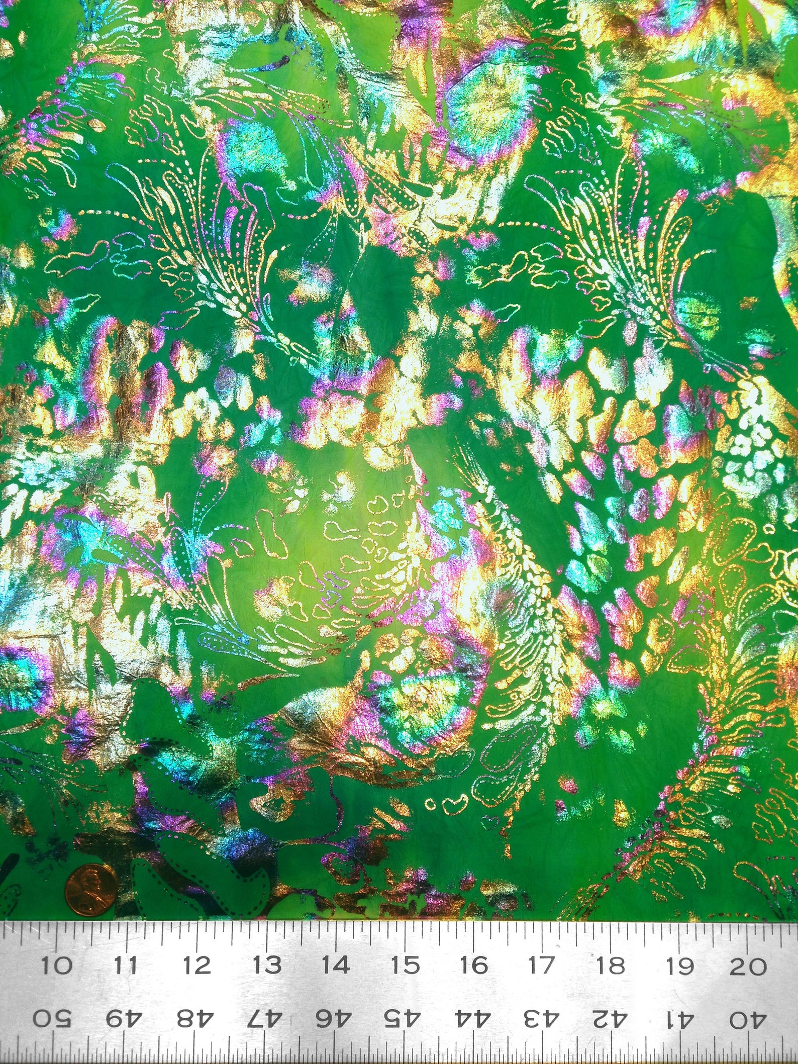 Shiny Rainbow Foil Abstract Pattern on Bright Crease Stretch - Etsy