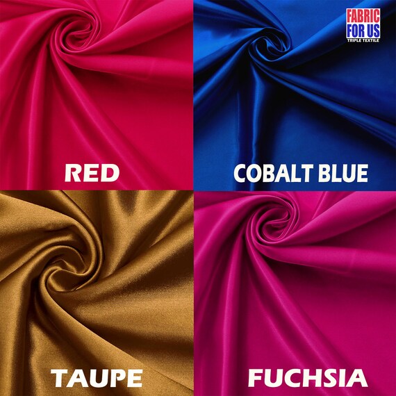 Shiny STRETCH Super Satin' Fabric 90/10 Polyester Spandex 60" Wide (4 COLORS)-Fabric For Us by Triple Textile