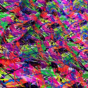 Colorful Paint Splash w/ Zebra Holographic Foil on Stretch Nylon Spandex Fabric - 58 to 60 Inches Wide - By the Yard/Bulk