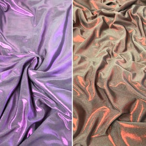 Solid Holo Foil on Polyester Spandex Fabric by the Yard