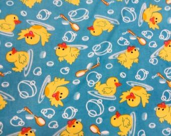 Assorted Soft Rubber Duckies Fleece Fabric by the Yard or Roll
